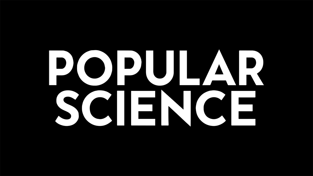 The Popular Science Logo on a black background