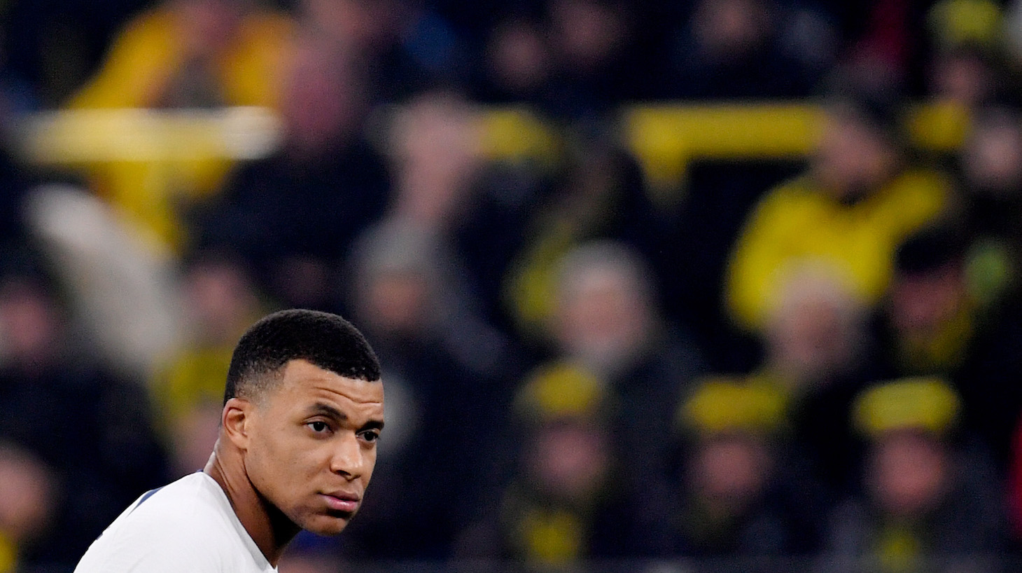 Kylian Mbappe of Paris Saint Germain during the UEFA Champions League match between Borussia Dortmund v Paris Saint Germain at the Signal Iduna Park on December 13, 2023 in Dortmund Germany