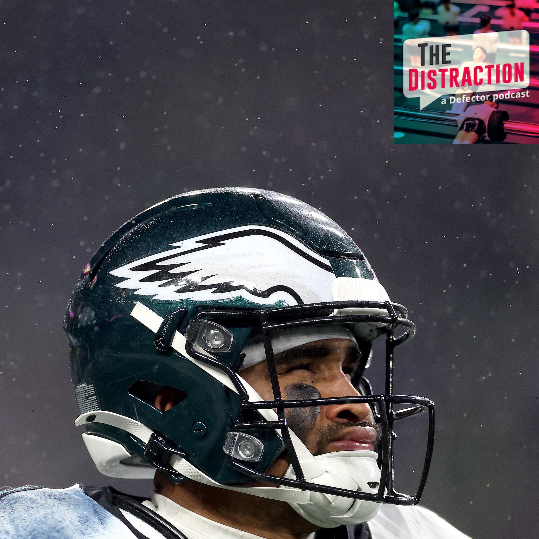 Jalen Hurts #1 of the Philadelphia Eagles looks on in the first half at Lumen Field on December 18, 2023 in Seattle, Washington.