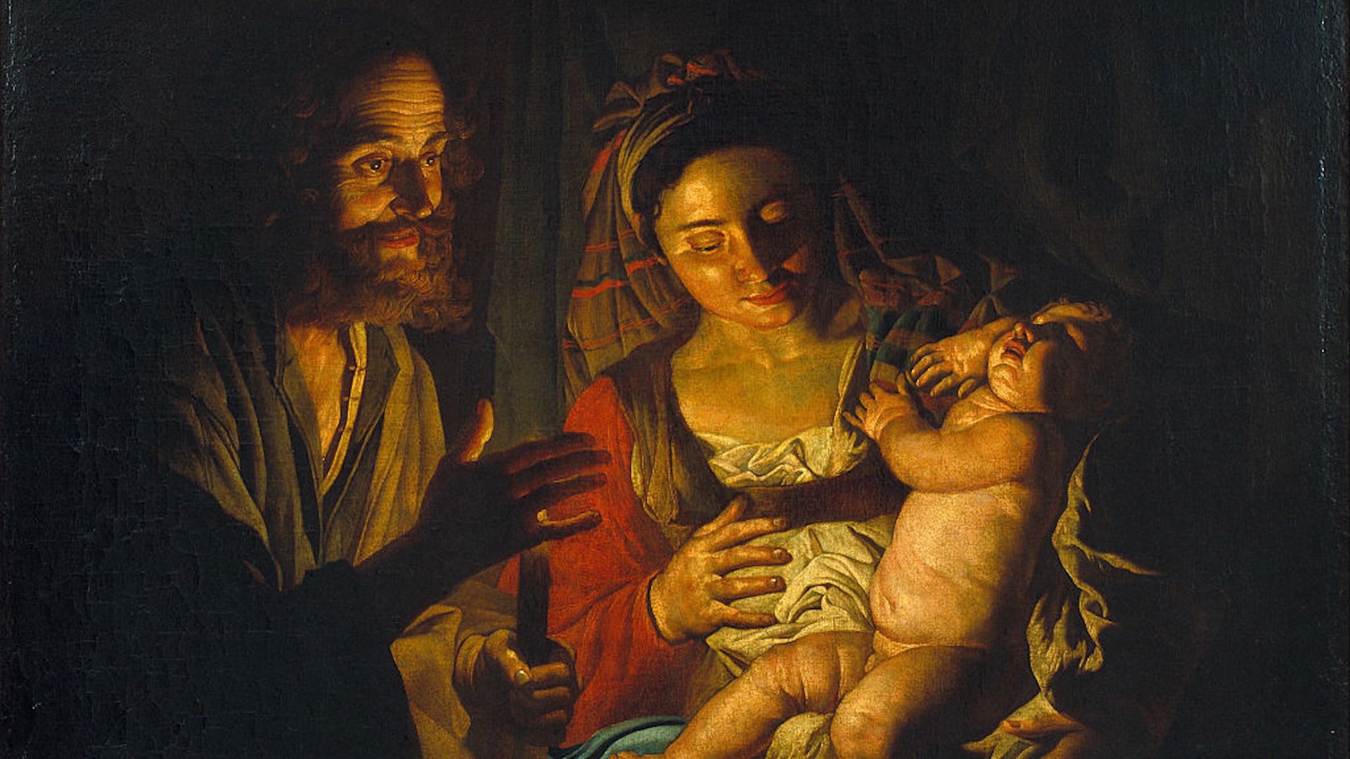 The Holy Family. Found in the collection of Museu Nacional d'Art de Catalunya, Barcelona.