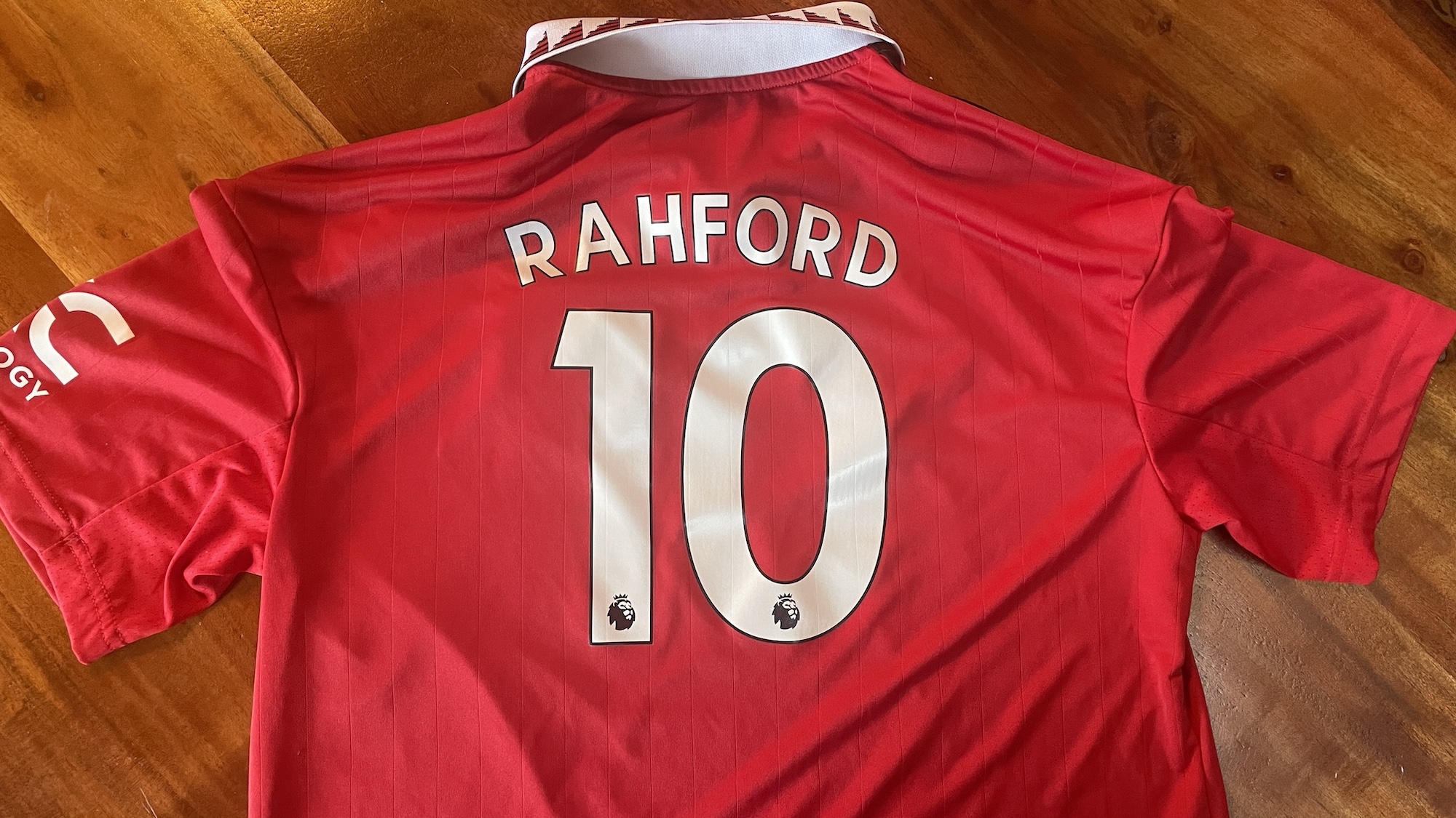 A Marcus Rashford kit that says "Rahford."