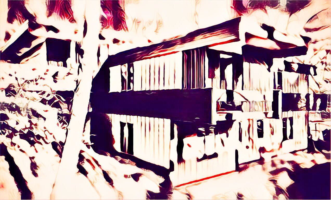 overexposed artistic rendering of a house
