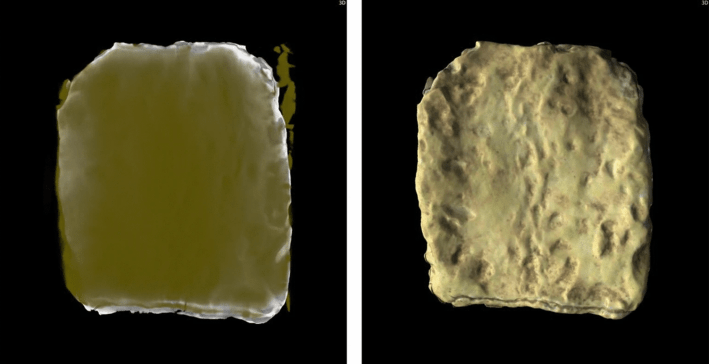 A reconstruction of the front and back of the curse tablet