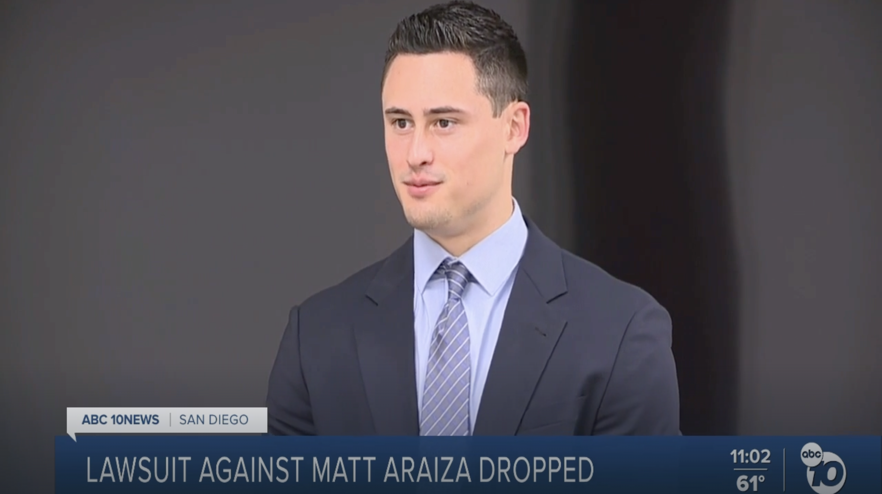 A screenshot of Matt Araiza speaking at a press conference.