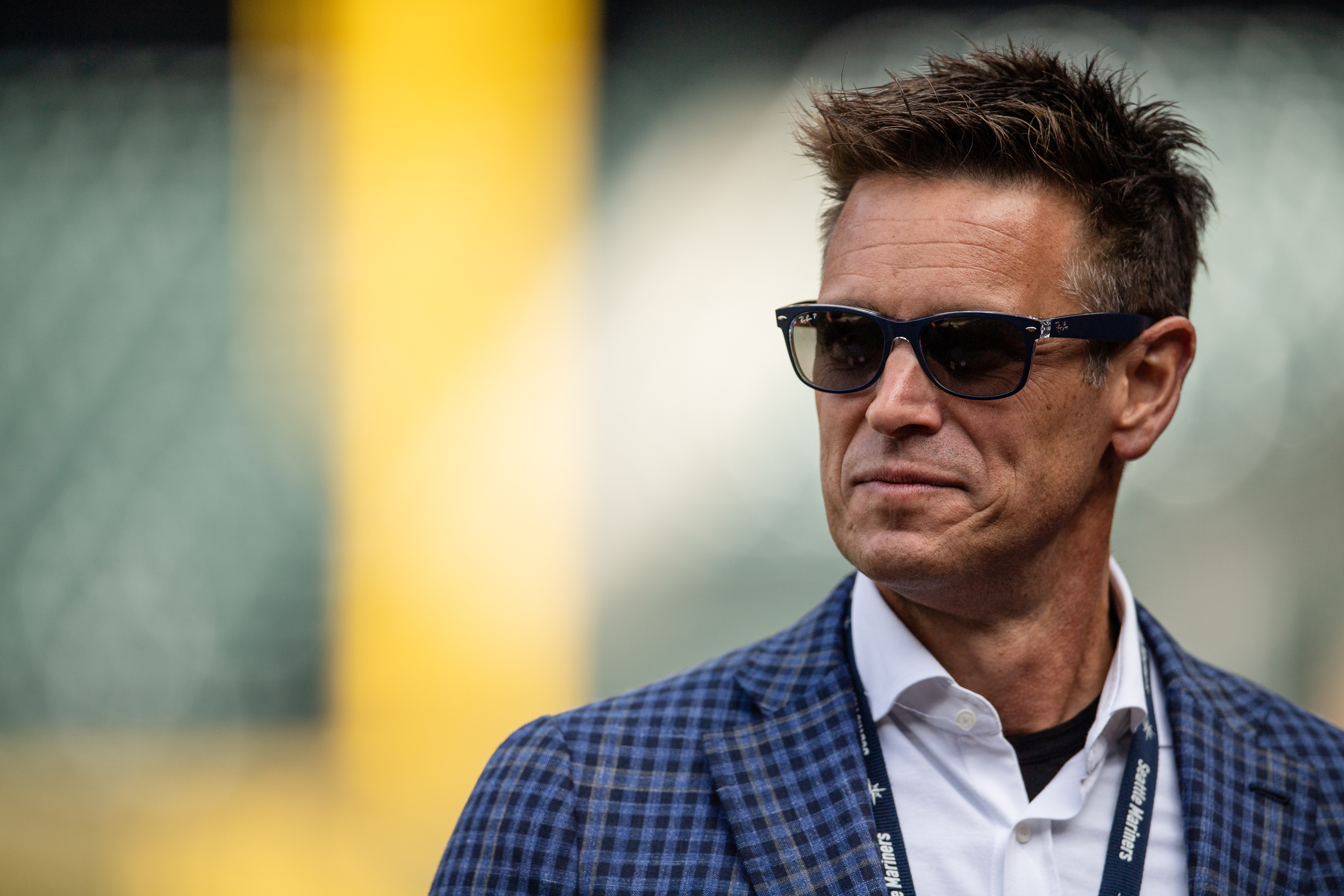General manager Jerry Dipoto of the Seattle Mariners looks on prior to the game between the Cleveland Guardians and the Seattle Mariners at T-Mobile Park on Thursday, March 30, 2023 in Seattle, Washington.
