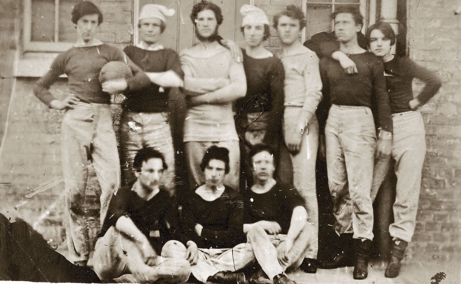 1855: The Football Squad of Addiscombe Military College. (Photo by Aaron Penley/Hulton Archive/Getty Images)