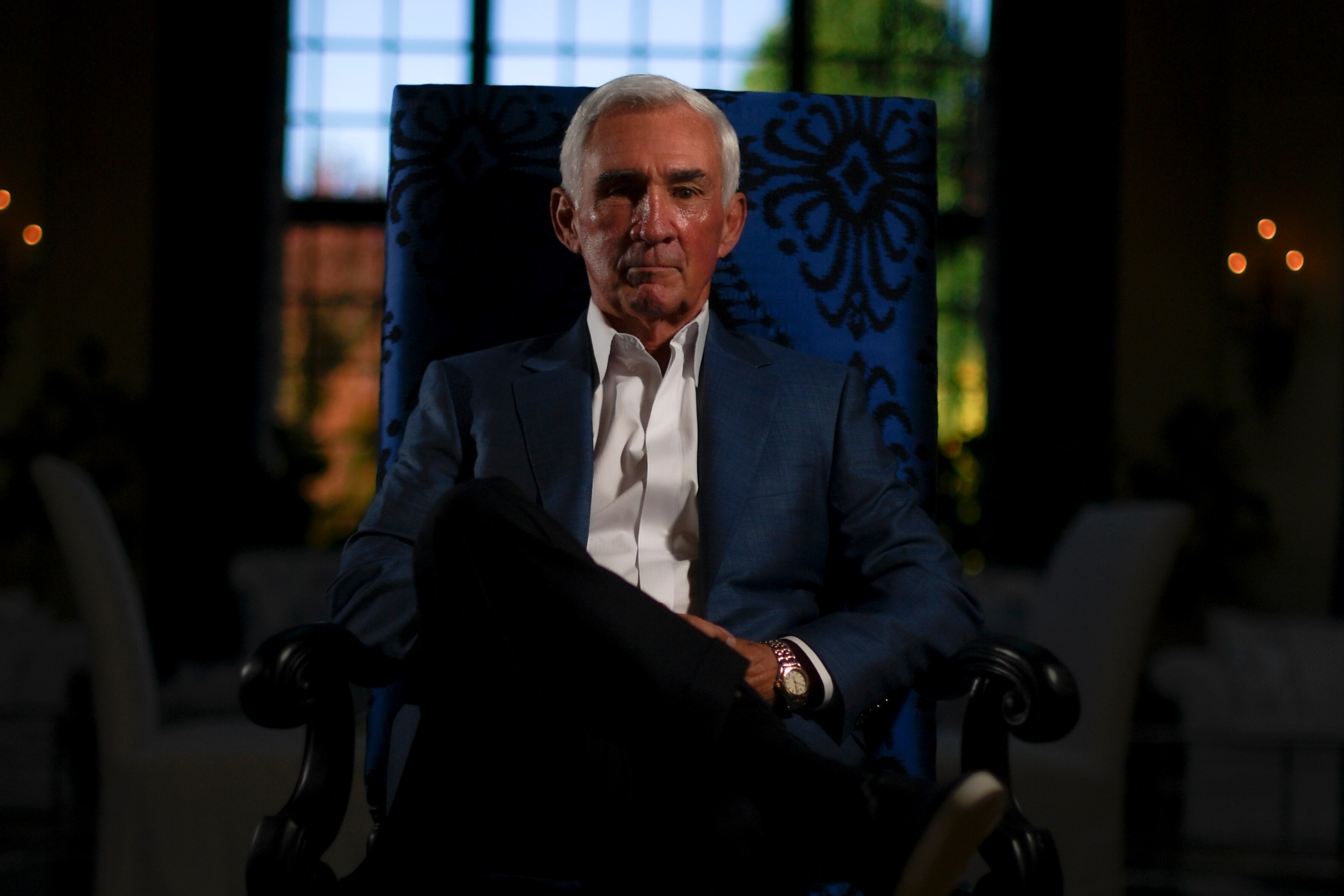 CHERRY HILLS VILLAGE, CO - OCTOBER 13: Former Denver Broncos head coach Mike Shanahan poses for a portrait at his home on Wednesday, October 13, 2021. Shanahan, who won back to back Super Bowls as Denver’s head coach in the 1990s, will be inducted into the team’s ring of fame during the Broncos’ matchup with the Las Vegas Raiders on Sunday. (Photo by AAron Ontiveroz/The Denver Post)