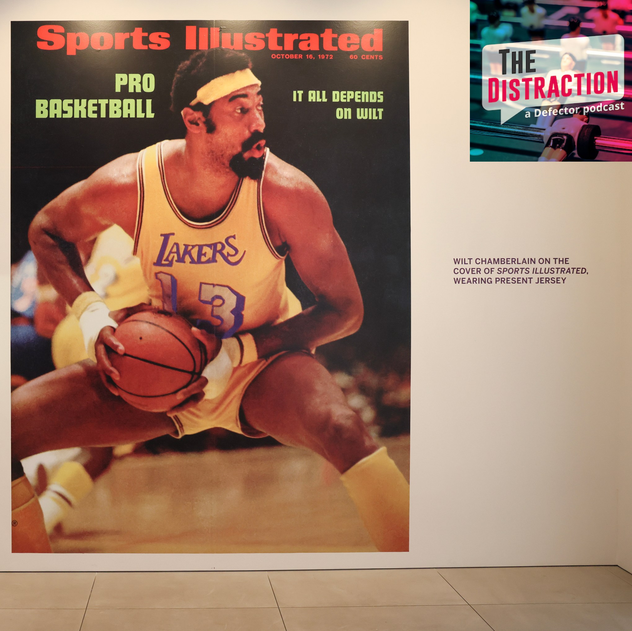October 16, 1972 Sports Illustrated cover and signed limited edition Wilt Chamberlain sports porcelain figurine on display during the press preview at Sotheby's Auction House on August 01, 2023 in Los Angeles.
