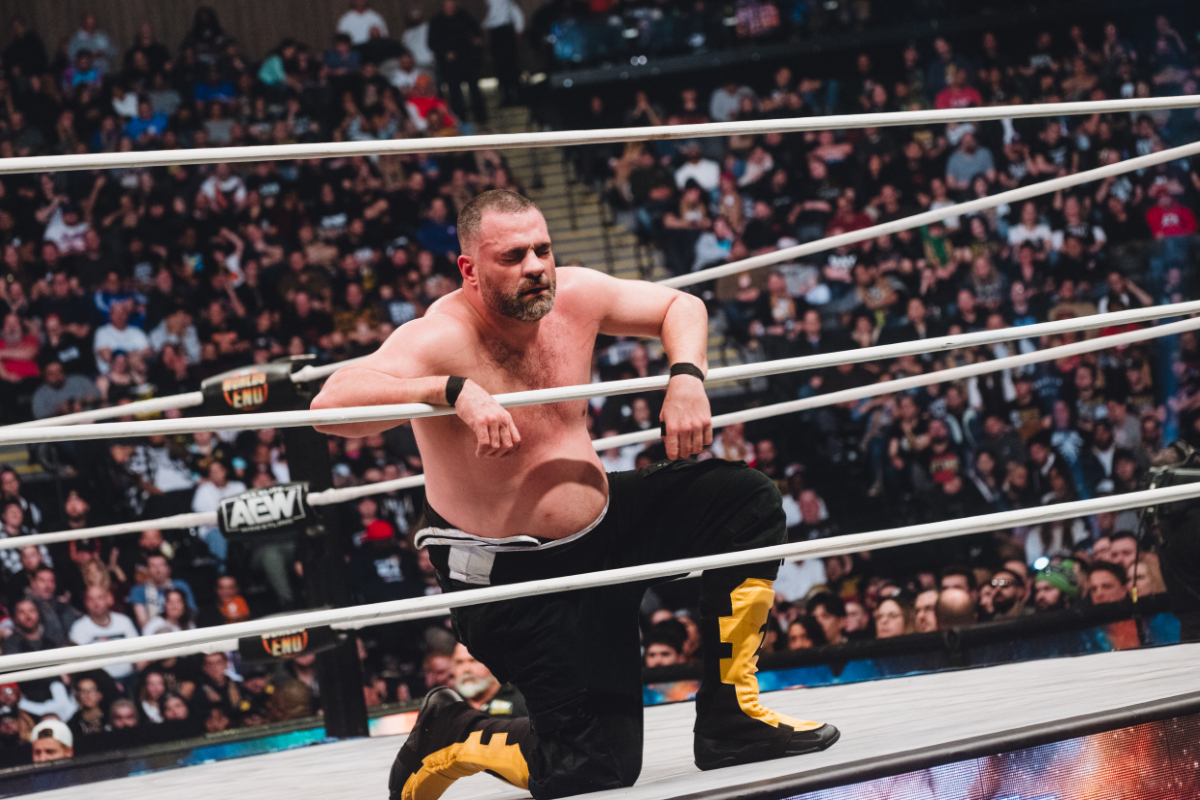 Eddie Kingston, with his eyes closed, in the ring.