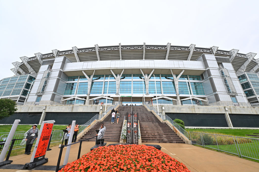 An exterior view of Cleveland Browns Stadium prior to the game between the Cleveland Browns and the Cincinnati Bengals on September 10, 2023 in Cleveland, Ohio.