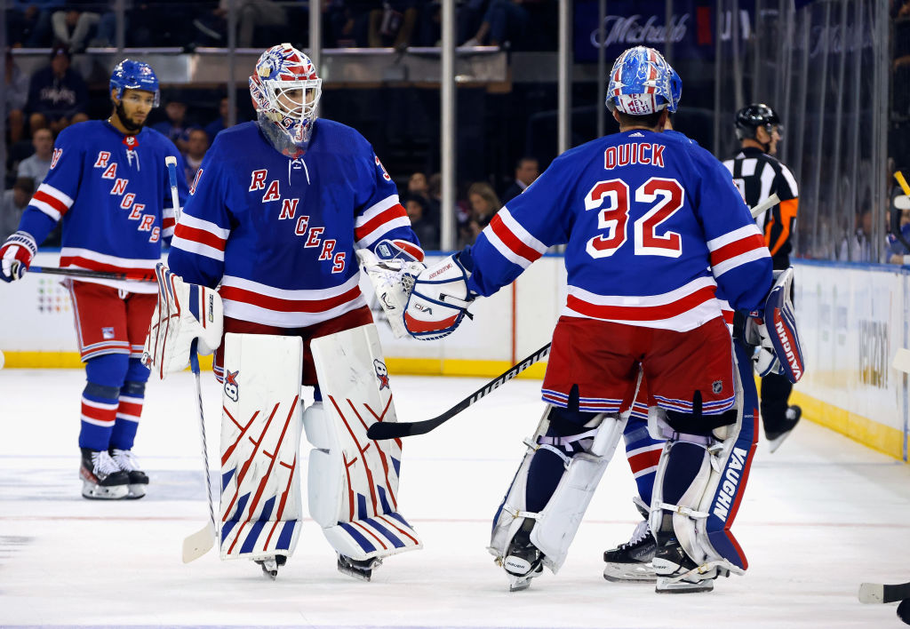 Jonathan Quick comes in to replace Igor Shesterkin
