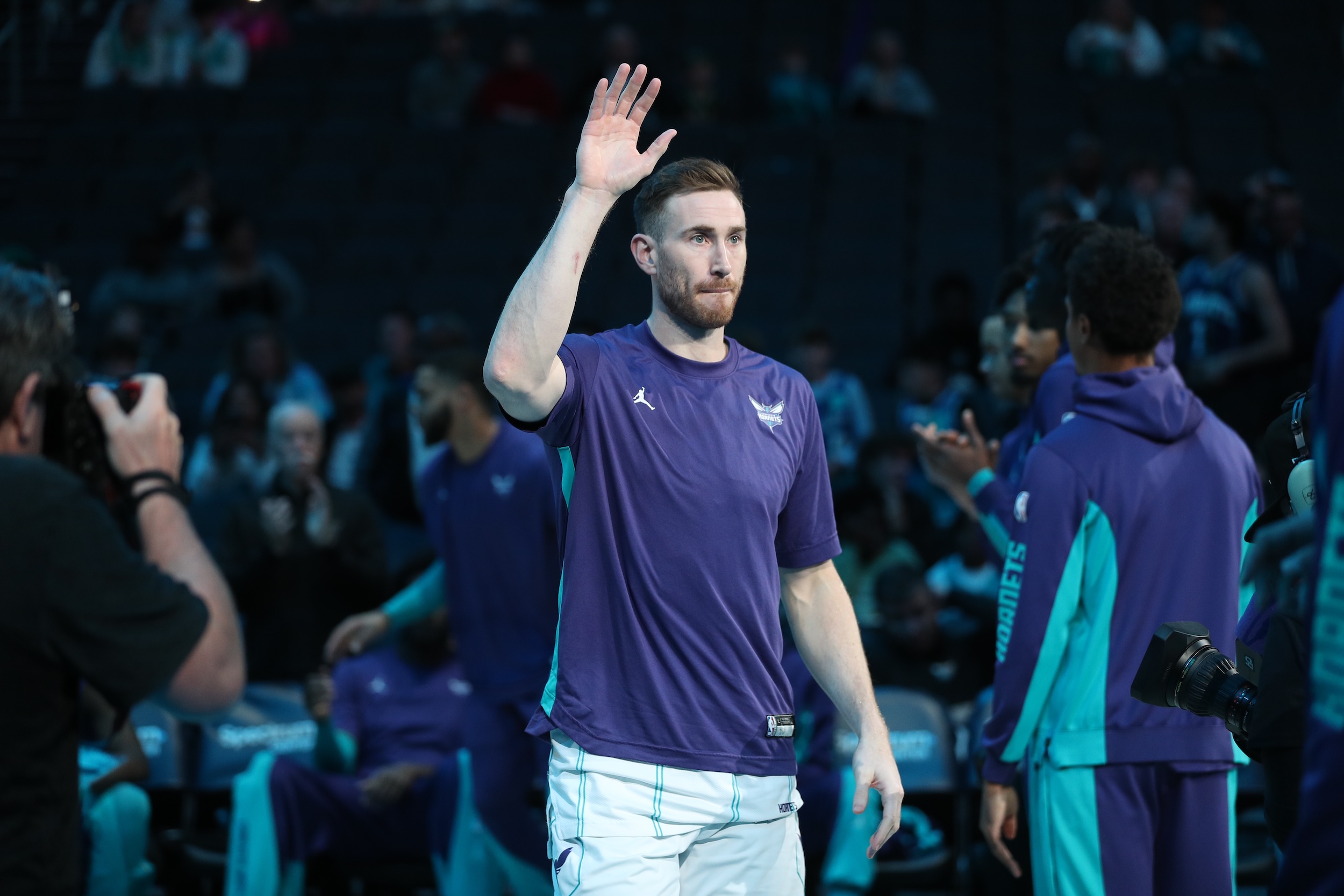 Gordon Hayward lifts his hand.