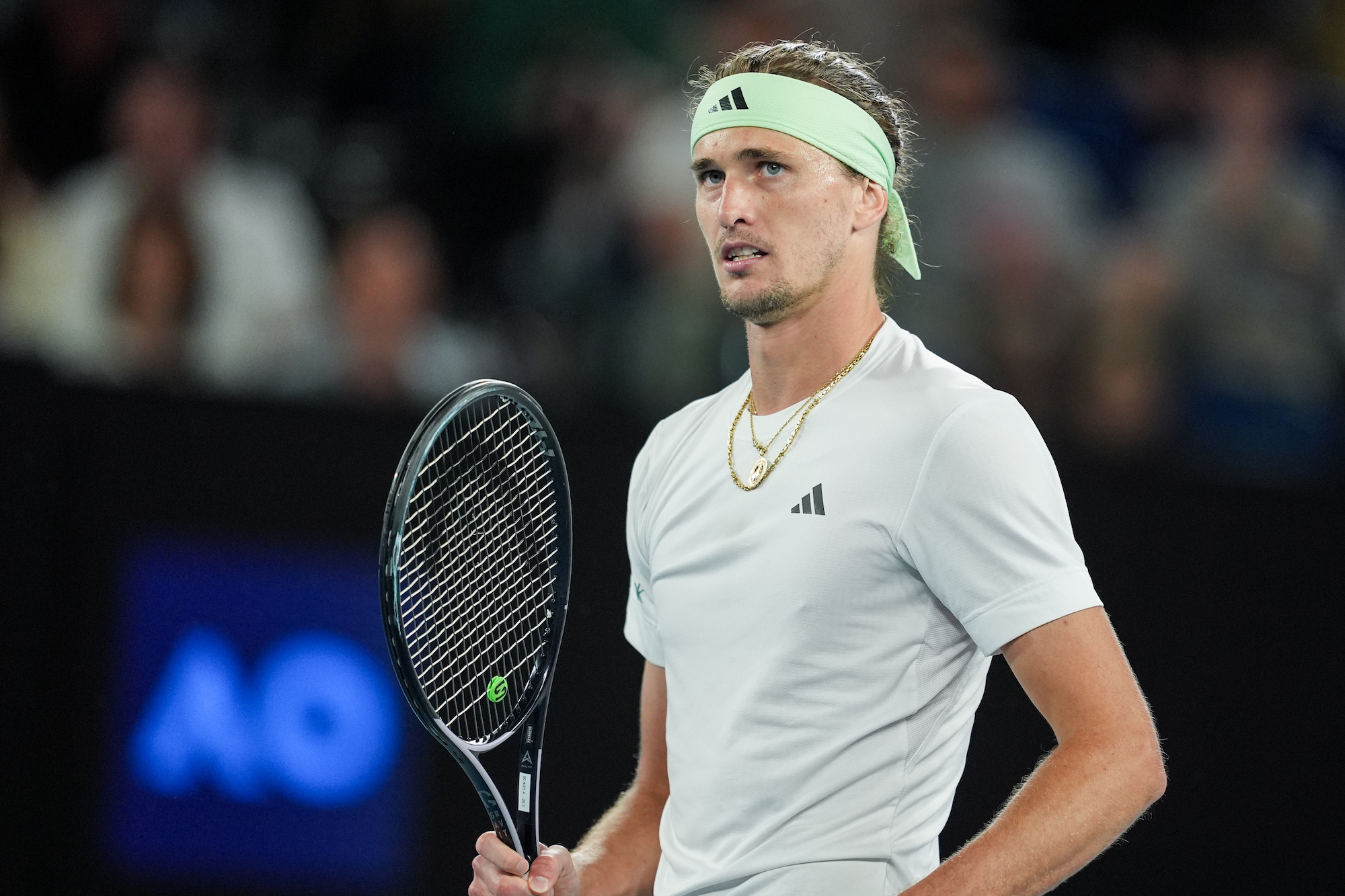 Alexander Zverev competes in an Australian Open match