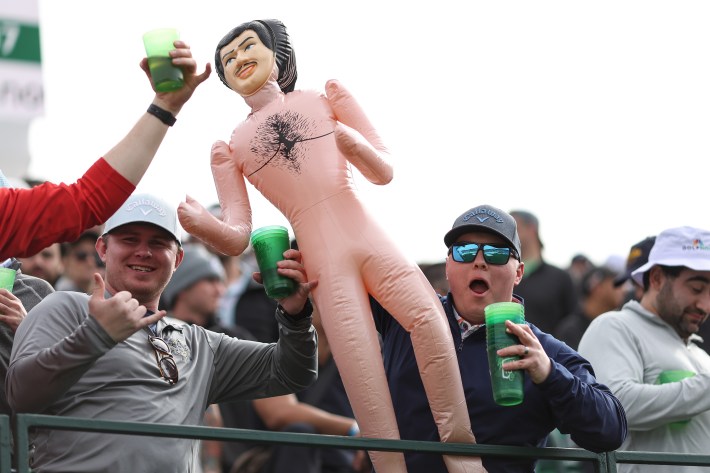 SCOTTSDALE, ARIZONA - FEBRUARY 09: Fans are seen near the 16th green during the second round of the WM Phoenix Open at TPC Scottsdale on February 09, 2024 in Scottsdale, Arizona.