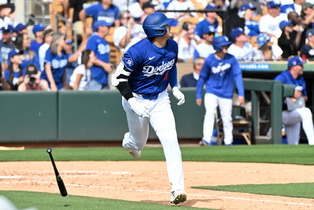 Shohei Ohtani runs the bases after hitting a home run