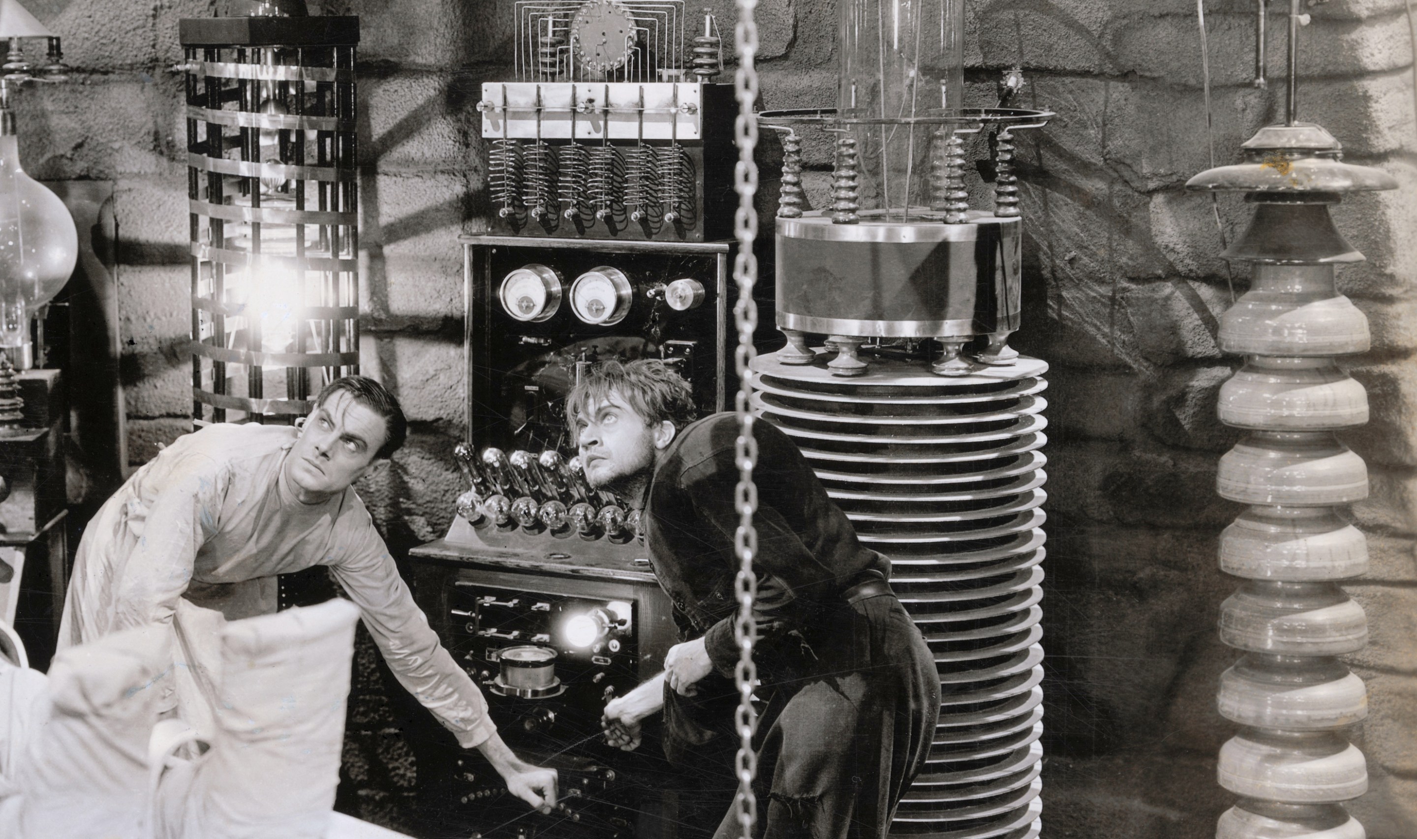 (Original Caption) Frankenstein starring Boris Karloff as The Monster. Scene in the laboratory.