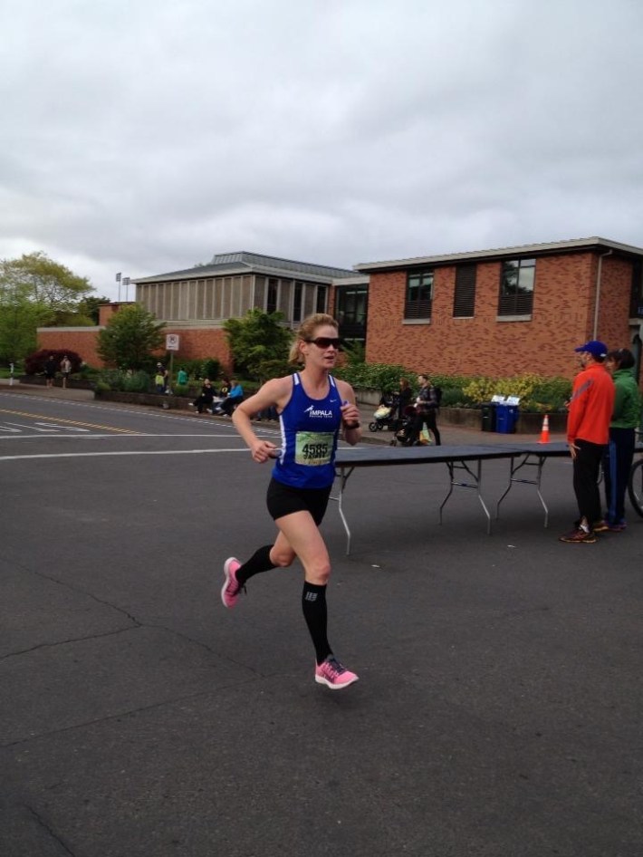 Jaymee Marty pictured running a race in Eugene, Oregon in 2013.