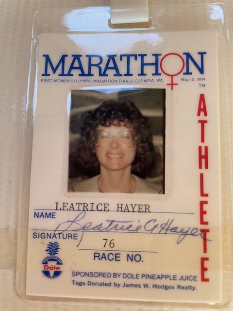 A photo of Finck's ID badge from the 1984 Trials.