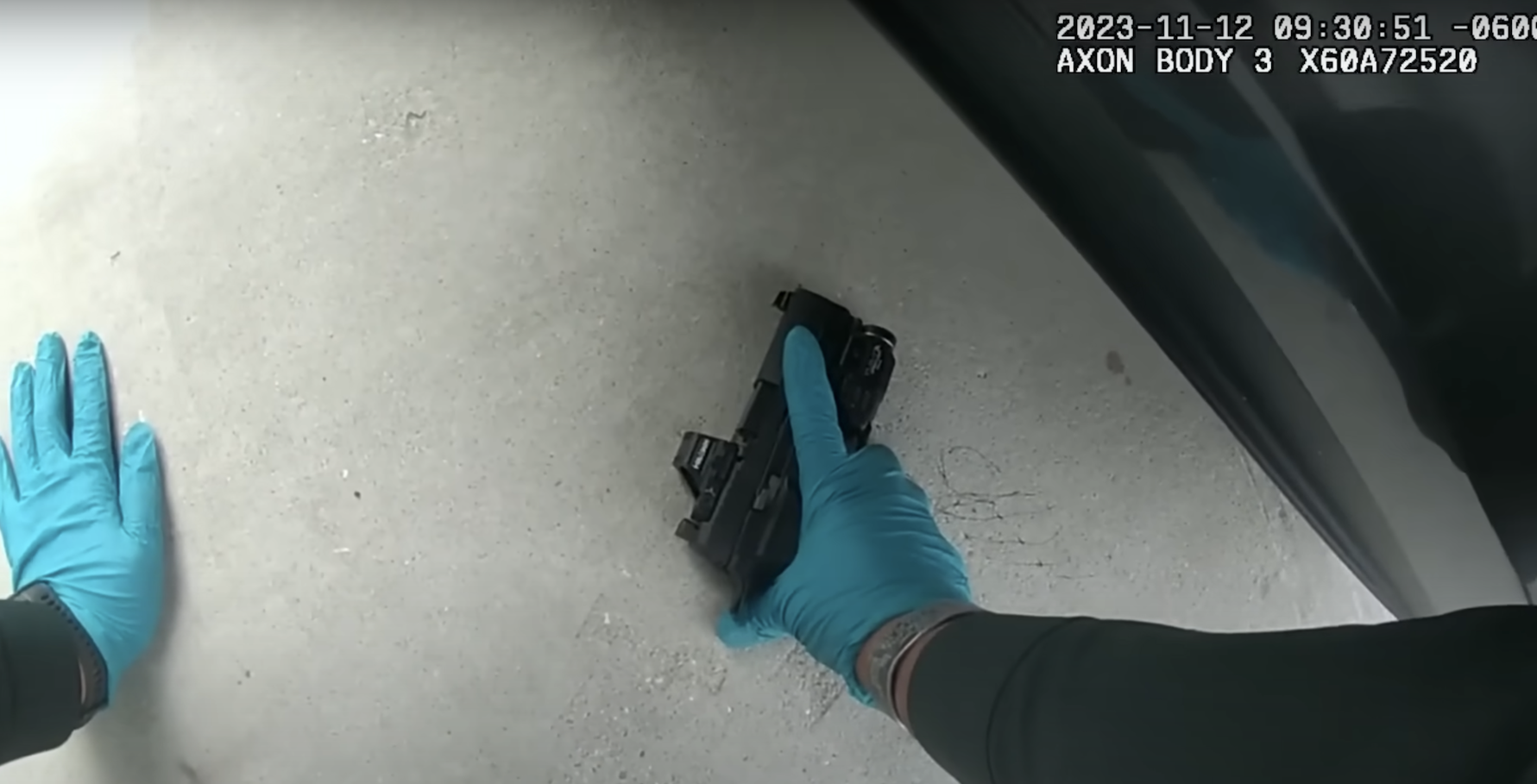 An image from Jesse Hernandez's body cam footage