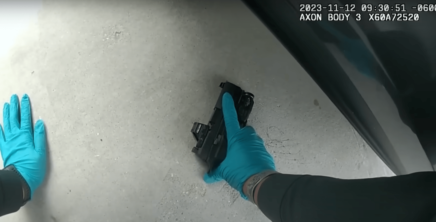An image from Jesse Hernandez's body cam footage