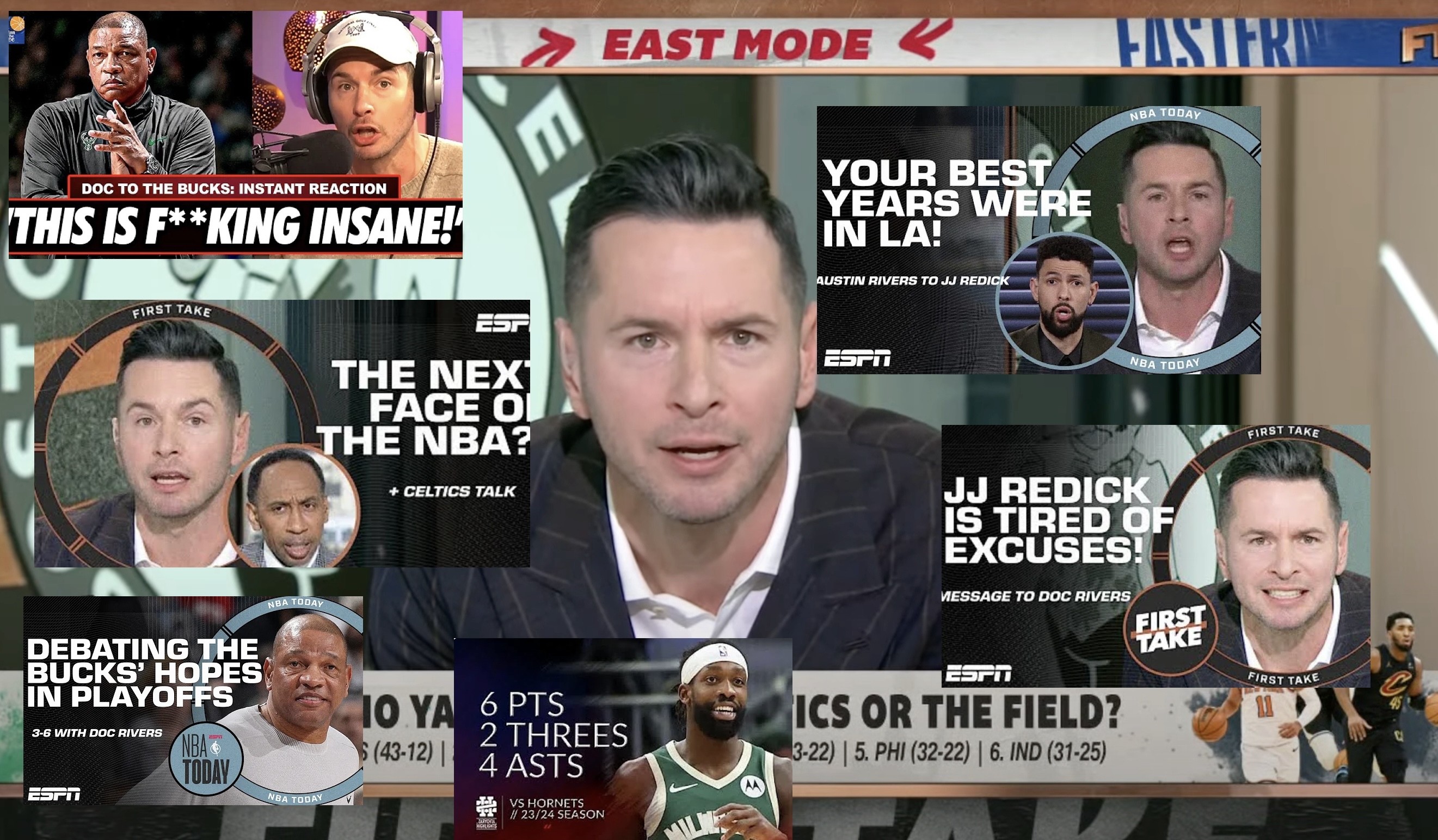 Several YouTube screenshots of a screeching JJ Redick