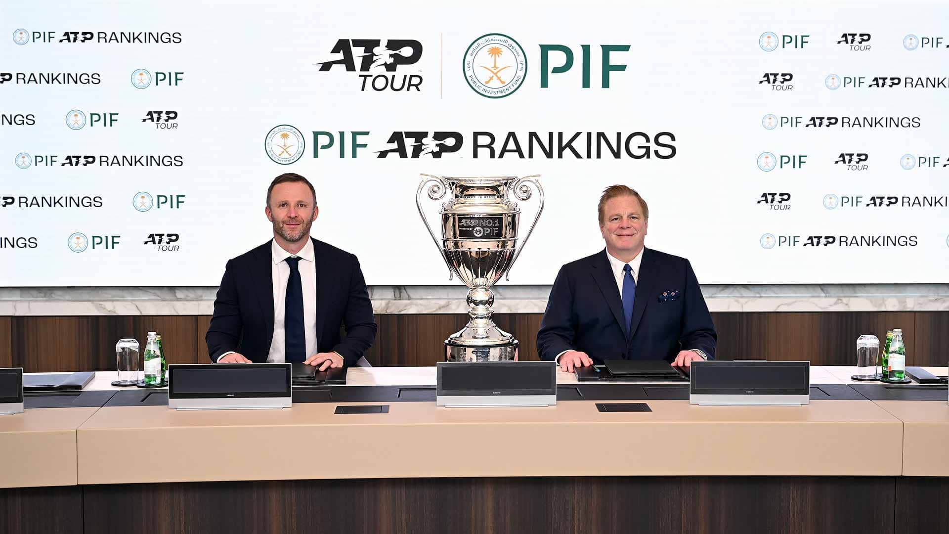 ATP CEO Massimo Calvelli (left) sits alongside Kevin Foster, PIF Head of Corporate Affairs