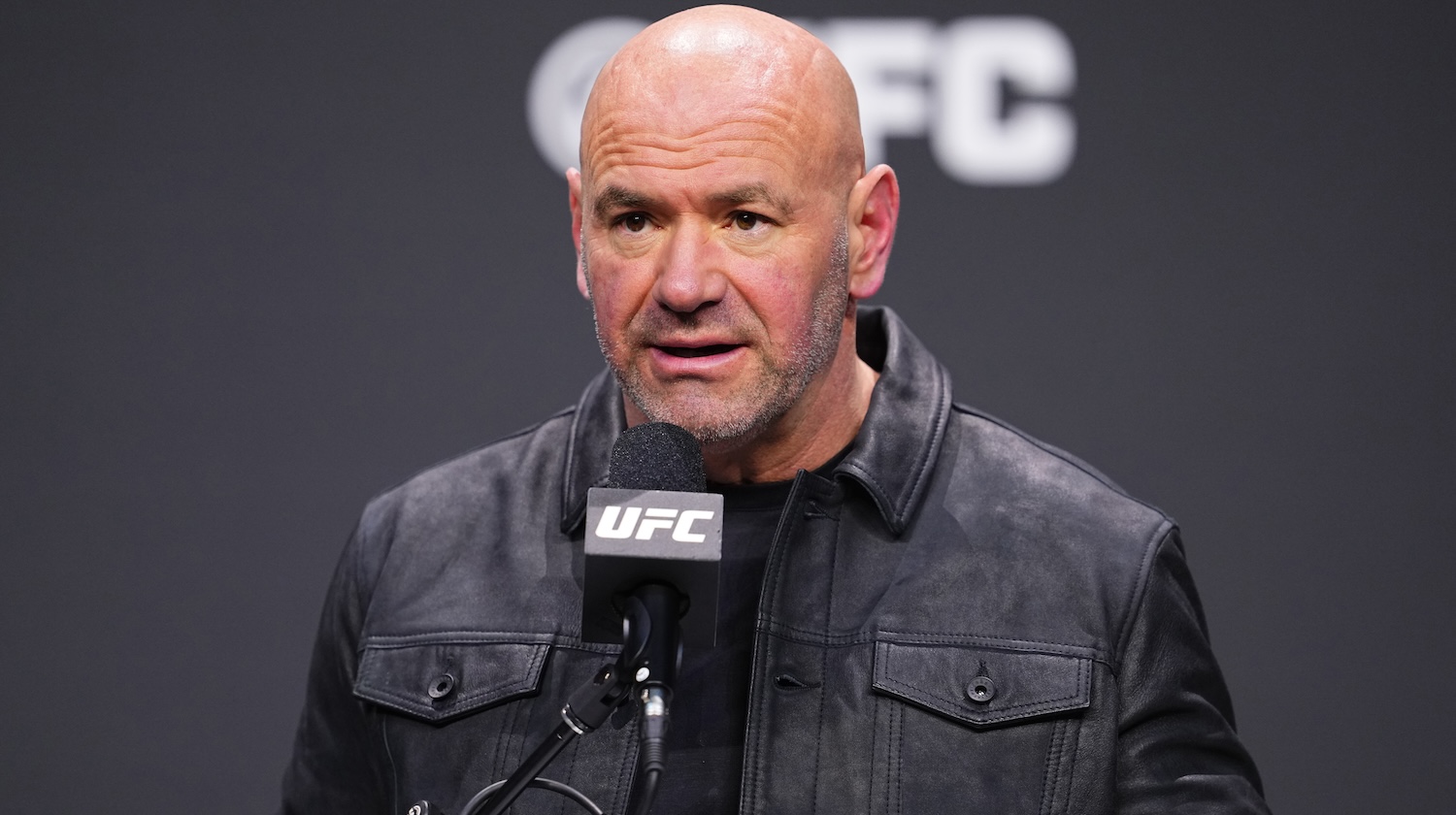LAS VEGAS, NEVADA - DECEMBER 15: during the UFC 2024 Seasonal Press Conference at MGM Grand Garden Arena on December 15, 2023 in Las Vegas, Nevada. (Photo by Chris Unger/Zuffa LLC)