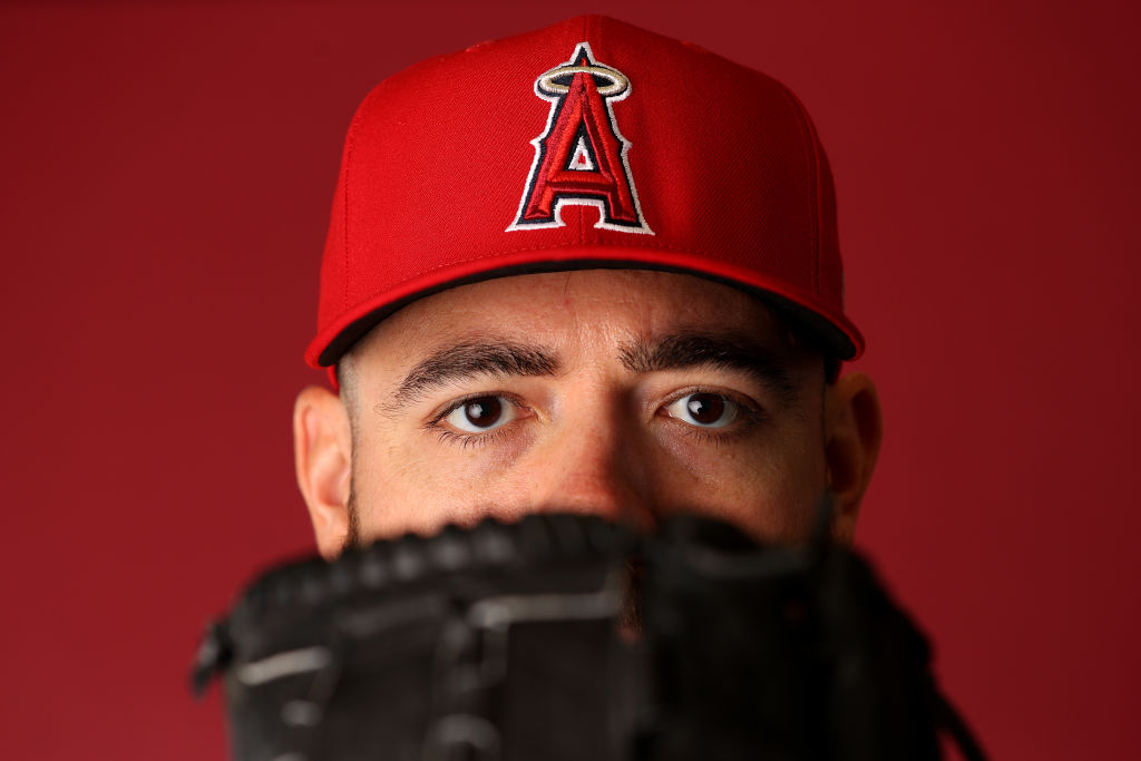TEMPE, ARIZONA - FEBRUARY 21: Matt Moore #55 of the Los Angeles Angels poses for a portrait during photo day at Tempe Diablo Stadium on February 21, 2024 in Tempe, Arizona.