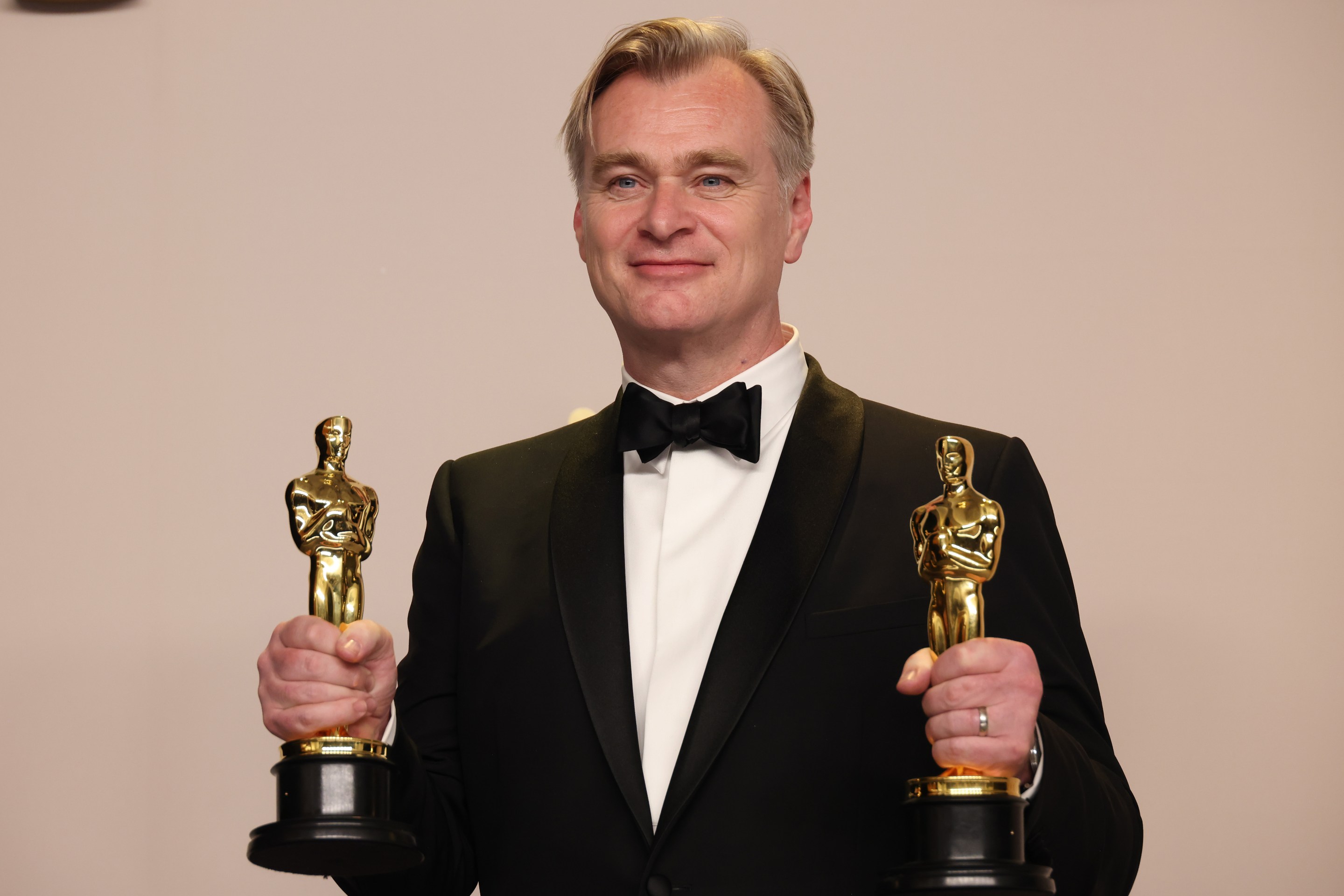 Christopher Nolan, winner of the Best Picture award for “Oppenheimer”, poses in the press room during the 96th Annual Academy Awards at Ovation Hollywood on March 10, 2024 in Hollywood, California.