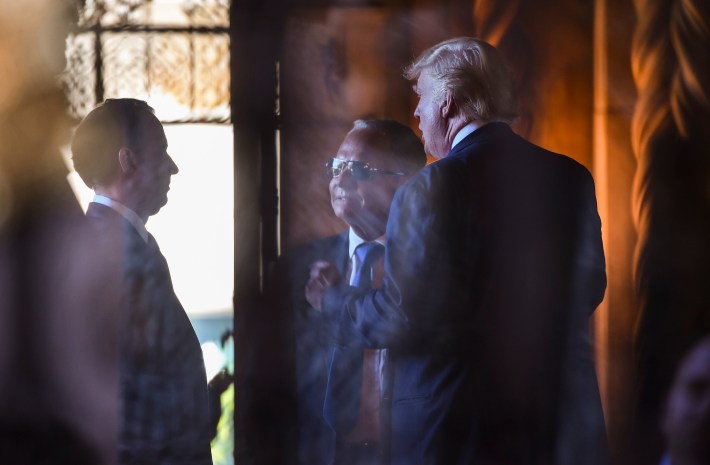 Reince Priebus, Isaac Perlmutter, and Donald Trump, at Mar-a-Lago.