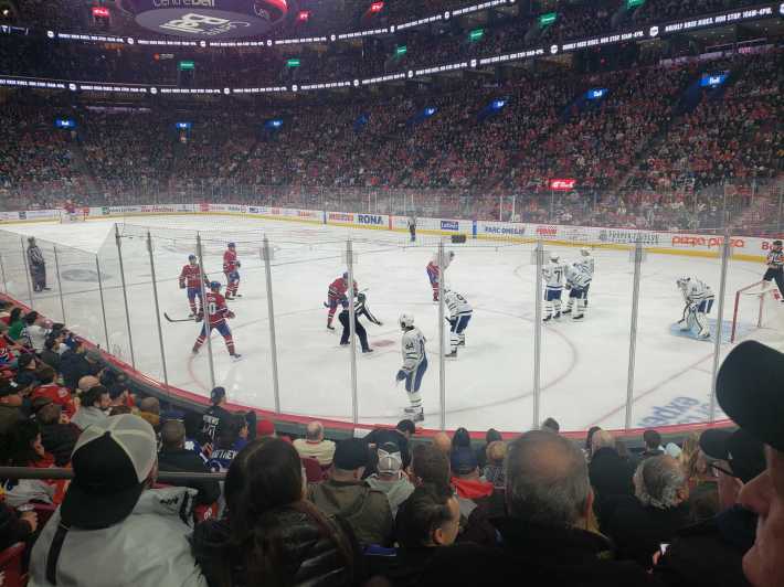 Faceoff picture from the corner of the lower bowl