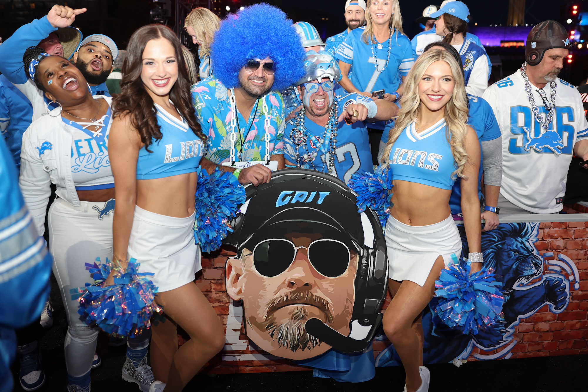 KANSAS CITY, MO - APRIL 27: Detroit Lions fans and cheerleaders in the first round of the NFL Draft on April 27, 2023 at Union Station in Kansas City, MO. (Photo by Scott Winters/Icon Sportswire)