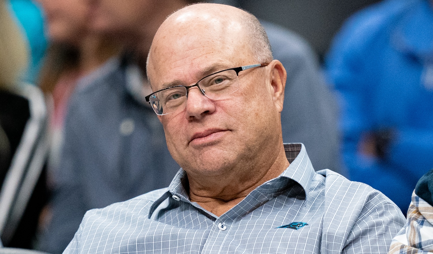 CHARLOTTE, NORTH CAROLINA - MARCH 21: David Tepper looks on in the second quarter during the game between the Charlotte Hornets and the New Orleans Pelicans at Spectrum Center on March 21, 2022 in Charlotte, North Carolina. NOTE TO USER: User expressly acknowledges and agrees that, by downloading and or using this photograph, User is consenting to the terms and conditions of the Getty Images License Agreement. (Photo by Jacob Kupferman/Getty Images)