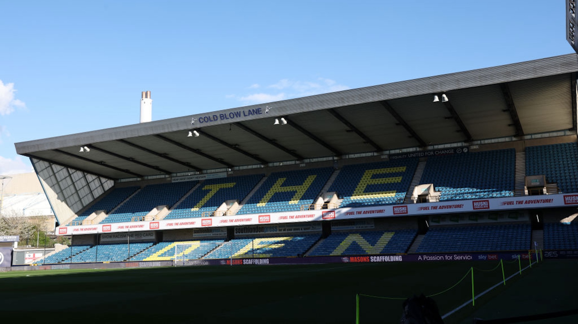 A general view of The Den ahead of the Sky Bet Championship match between Millwall and Leicester City at The Den on April 9, 2024 in London, United Kingdom.