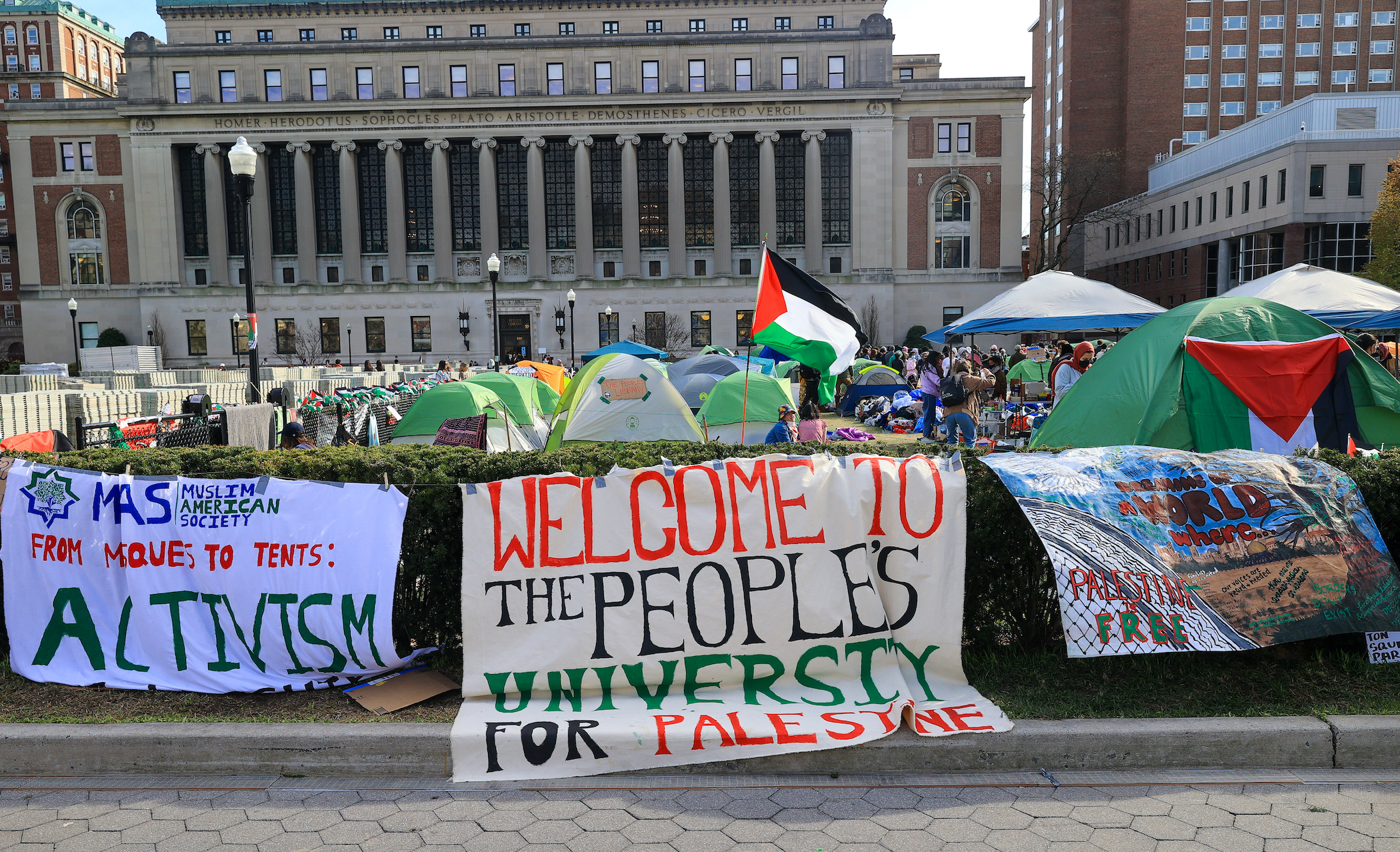 The Gaza Solidarity Encampment at Columbia University.