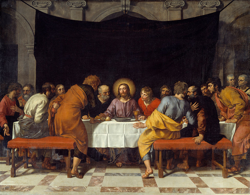 The Last Supper. The Holy Communion. Christ surrounded by the apostles.