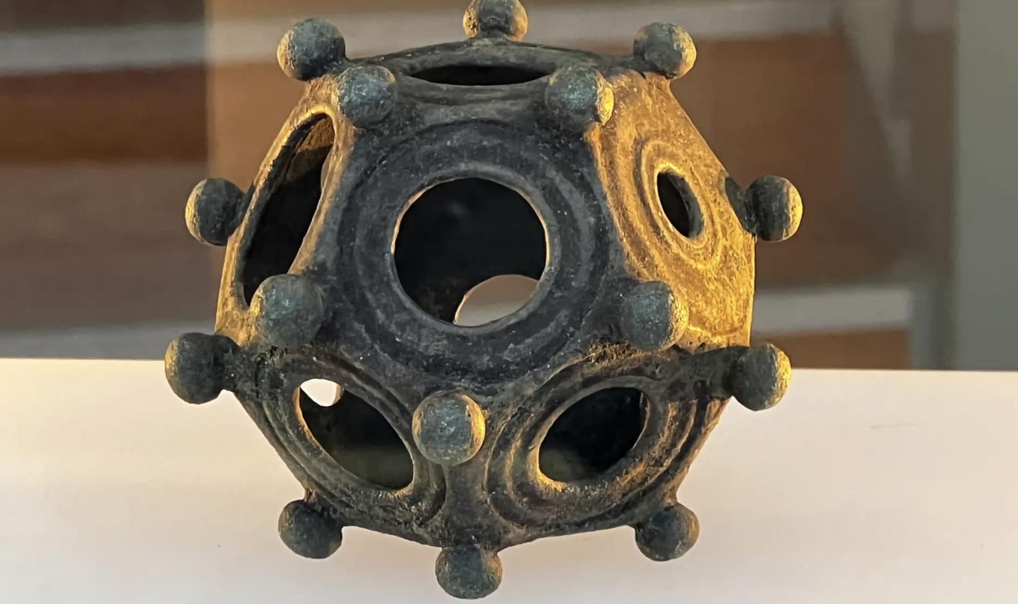 roman dodecahedron made of bronze