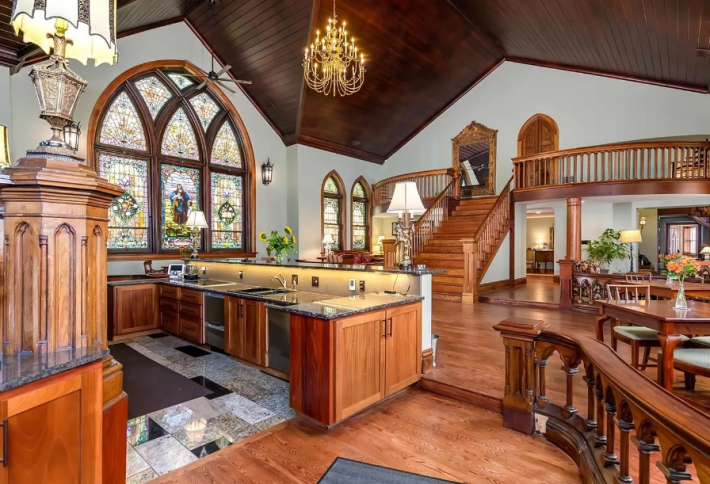 kitchen in the atrium of church