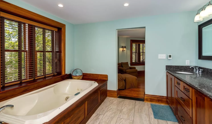 bathroom with giant tub