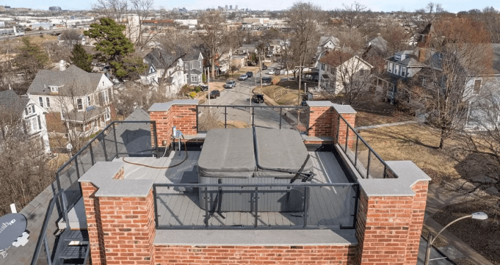 hot tub on top of church