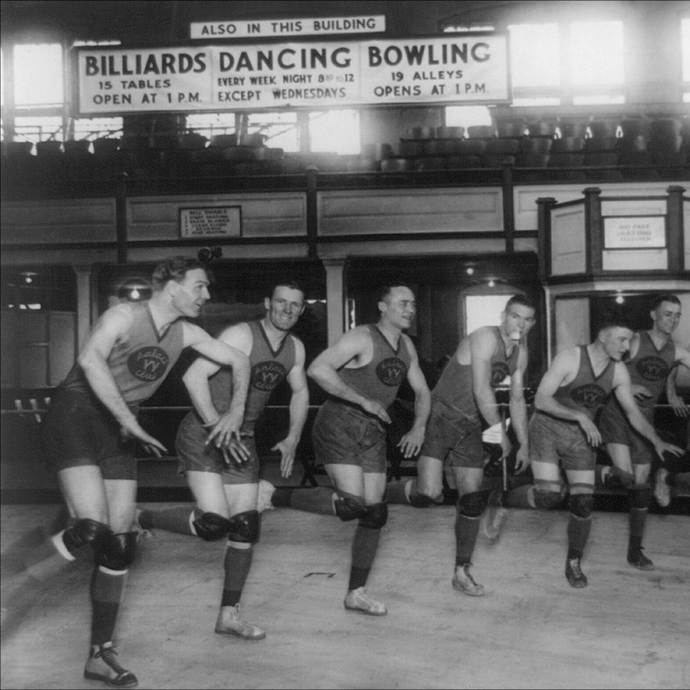 UNITED STATES - CIRCA 1900: Dance Lessons for the Palace Club Basketball Team.