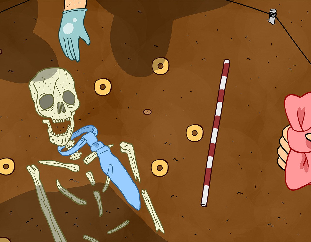 An ancient grave with a skeleton with both masculine and feminine signifiers.