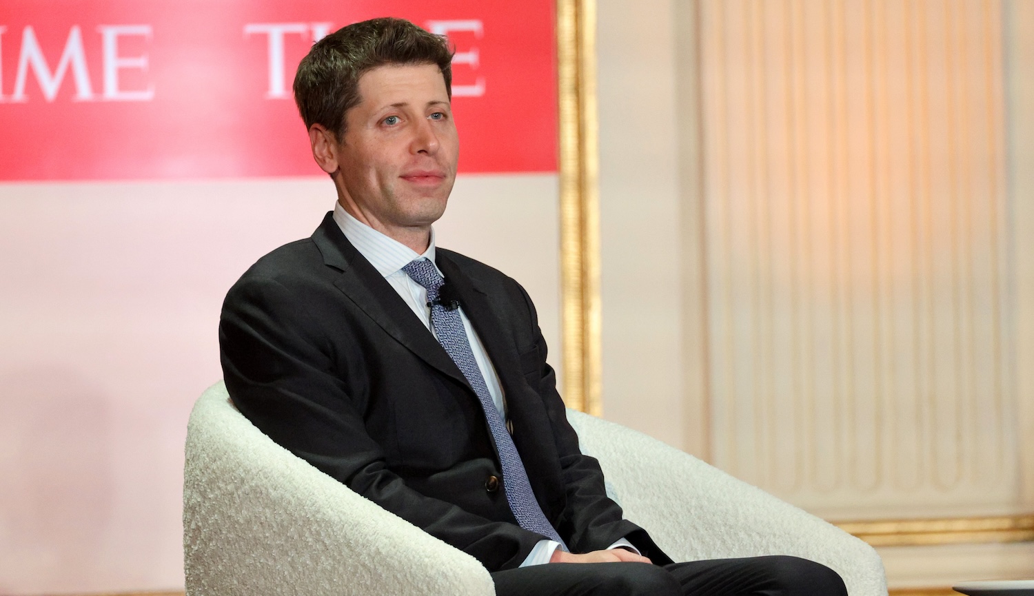 NEW YORK, NEW YORK - DECEMBER 12: Sam Altman speaks onstage during A Year In TIME at The Plaza Hotel on December 12, 2023 in New York City. (Photo by Mike Coppola/Getty Images for TIME)