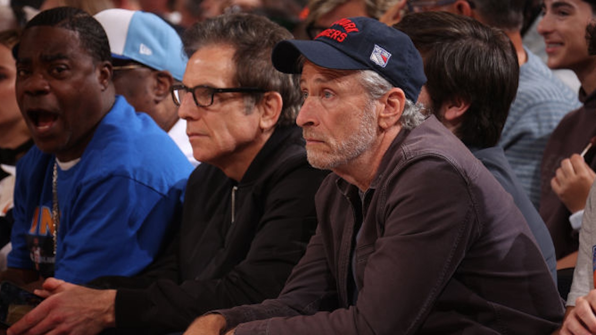John Stewart attends the game between the Philadelphia 76ers and the New York Knicks during Round 1 Game 5 of the 2024 NBA Playoffs on April 30, 2024 at Madison Square Garden in New York City, New York.