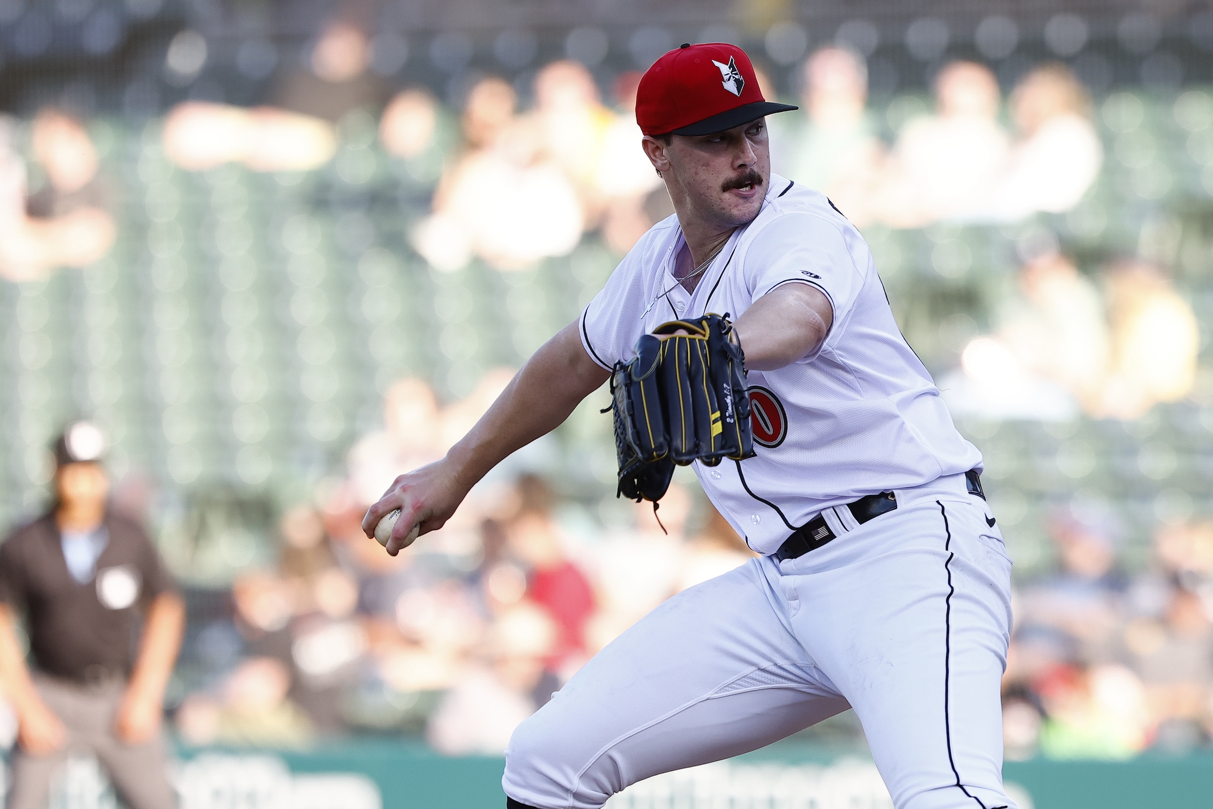 Paul Skenes delivers a pitch.