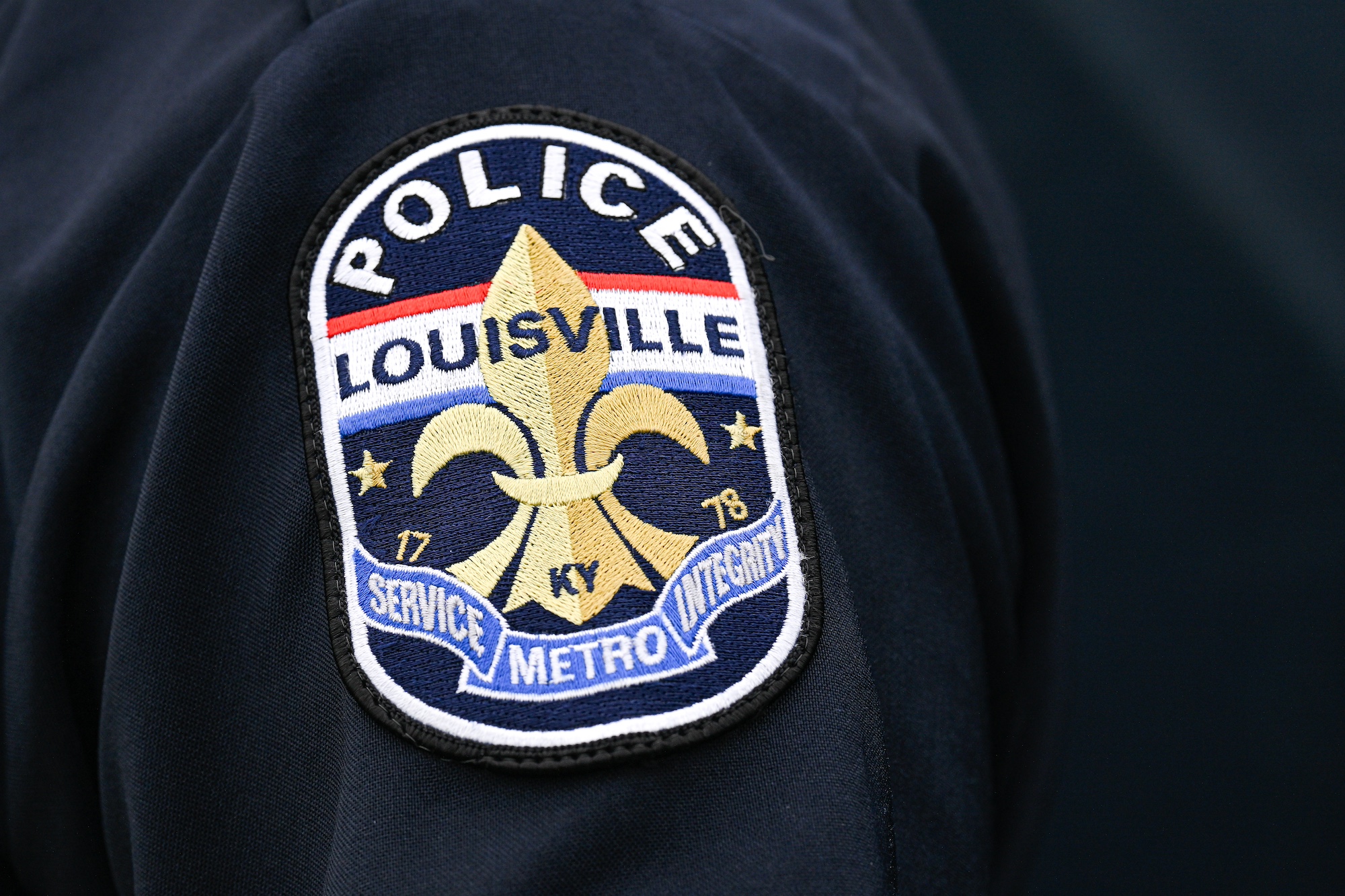LOUISVILLE, KENTUCKY - MAY 17: Louisville police badge is seen during the second round of PGA Championship at Valhalla Golf Club on May 17, 2024 in Louisville, Kentucky.