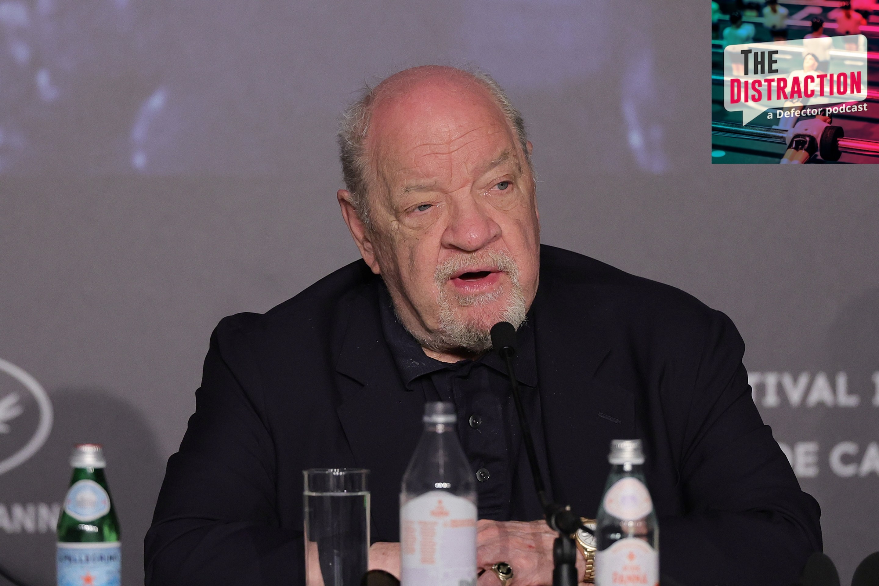 Paul Schrader attends the "Oh, Canada" press conference ahead of the 77th annual Cannes Film Festival at Palais des Festivals on May 18, 2024 in Cannes, France.