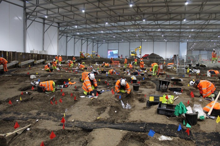 Archaeological excavation of Castle Street burial ground in progress in early 2021