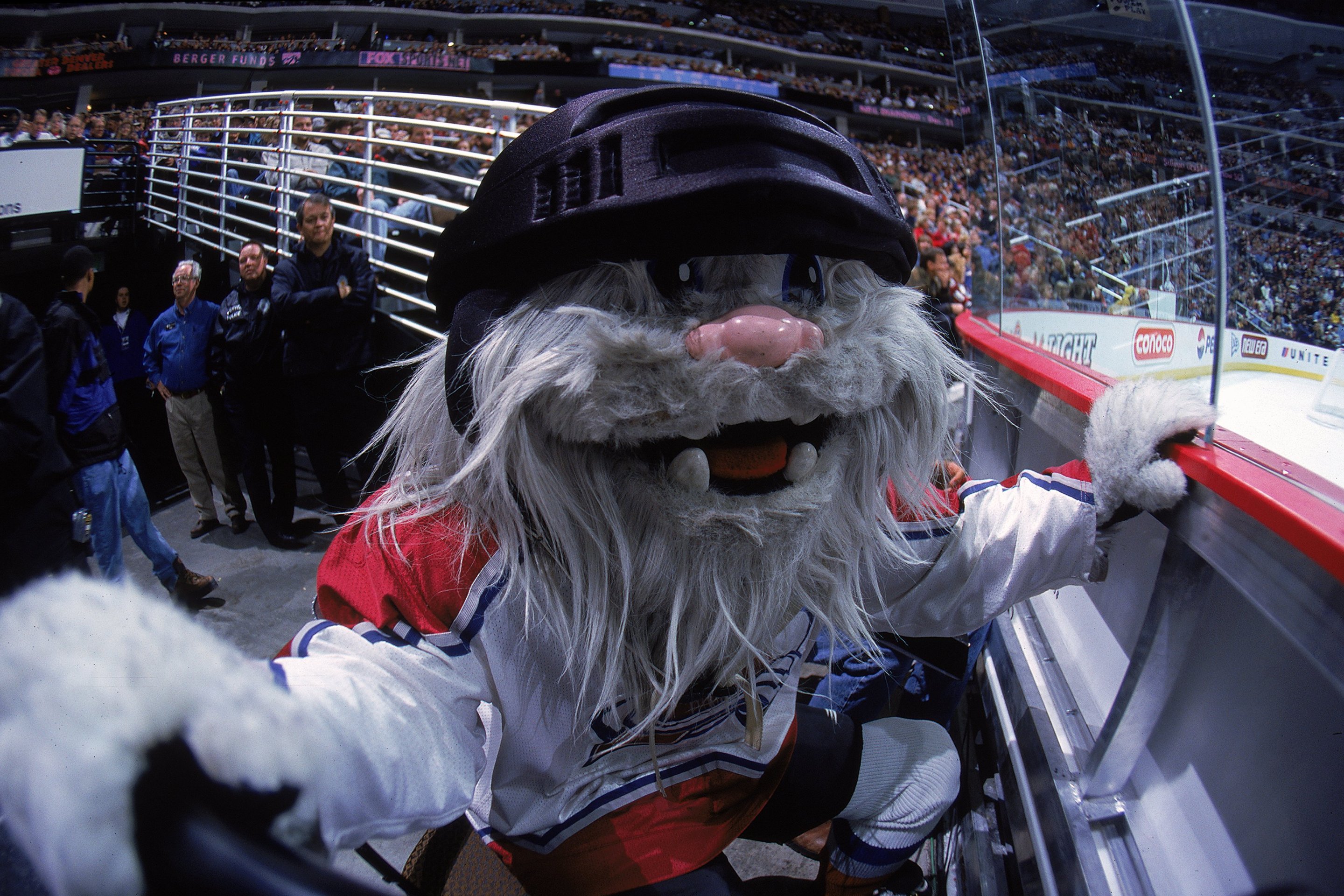 16 Nov 1999: The Mascot of the Colorado Avalanche smiles for the camera during the game against the Ottowa Senators at the Pepsi Center in Denver, Colorado. The Avalanche defeated the Senators 2-1. Mandatory Credit: Brian Bahr /Allsport