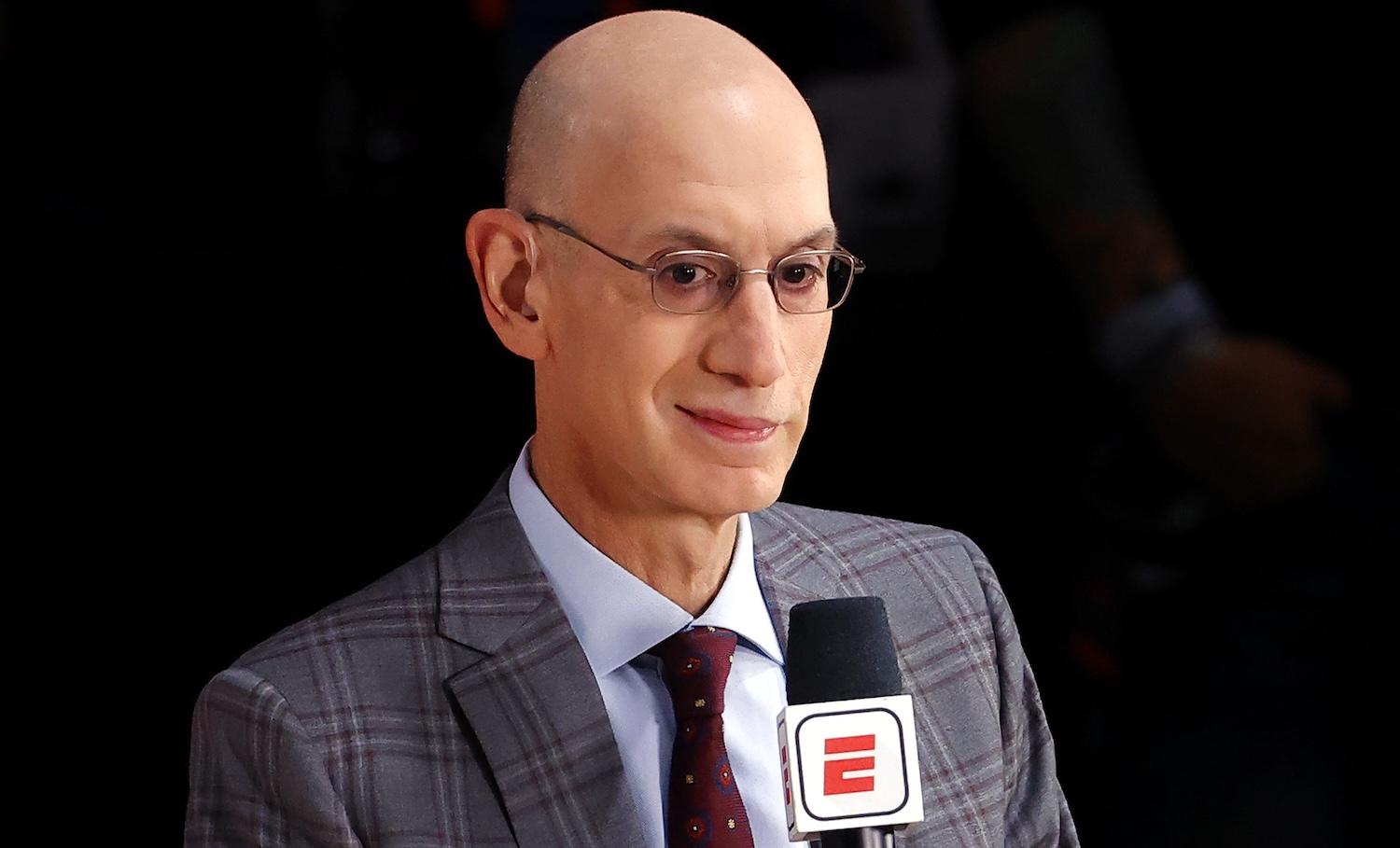 LAKE BUENA VISTA, FLORIDA - OCTOBER 04: NBA Commissioner Adam Silver is interviewed before Game Three of the 2020 NBA Finals between the Miami Heat and the Los Angeles Lakers at AdventHealth Arena at ESPN Wide World Of Sports Complex on October 04, 2020 in Lake Buena Vista, Florida. NOTE TO USER: User expressly acknowledges and agrees that, by downloading and or using this photograph, User is consenting to the terms and conditions of the Getty Images License Agreement. (Photo by Kevin C. Cox/Getty Images)